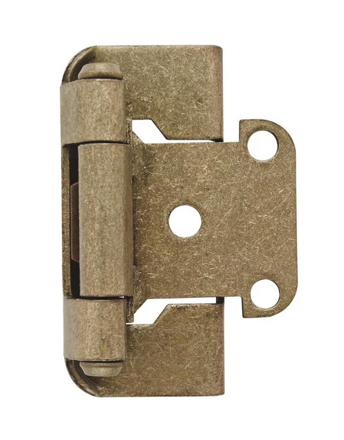 Amerock Hardware - Amerock 1/2 inch (13mm) Overlay Hinge is finished in Burnished Brass - BPR7550BB