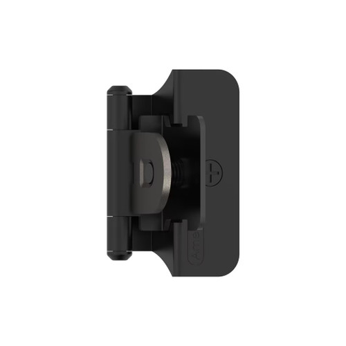 Amerock Hardware - Amerock 1/4 inch (6mm) Overlay Hinge is finished in Matte Black - BPR8701FB