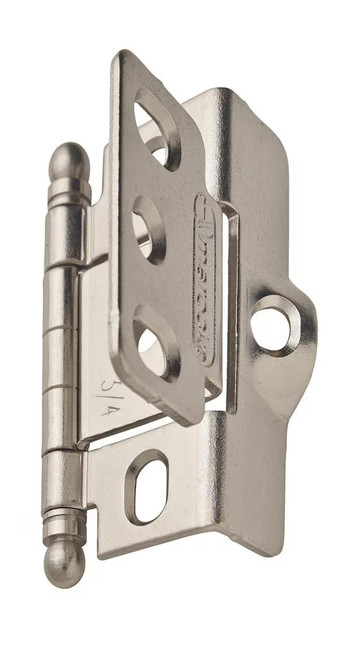 Amerock Hardware - Amerock 3/4 inch (19mm) Door Thickness Hinge is finished in Satin Nickel - PK3175TBG10