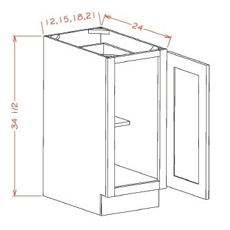 U.S. Cabinet Depot - Haven Dune - Single Full Height Door Base Cabinet - HD-B15FH