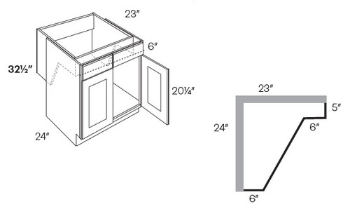 CNC Cabinetry Luxor White Kitchen Cabinet - SB30-HR