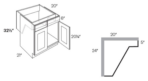 CNC Cabinetry Luxor Smoky Grey Bath Cabinet - V3321-HR