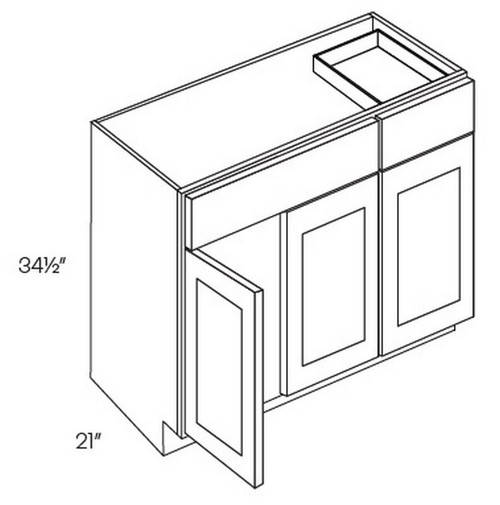 CNC Cabinetry Luxor Smoky Grey Bath Cabinet - VB36