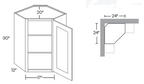 CNC Cabinetry Glencove White Kitchen Cabinet - CW2430