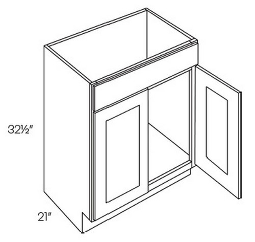 CNC Cabinetry Luxor White Bath Cabinet - V21HA - 5 Panel Drawer