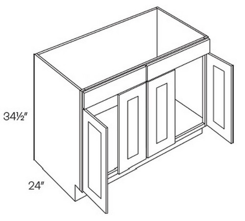 CNC Cabinetry Luxor Misty Grey Kitchen Cabinet - SB48 - 5 Panel Drawer