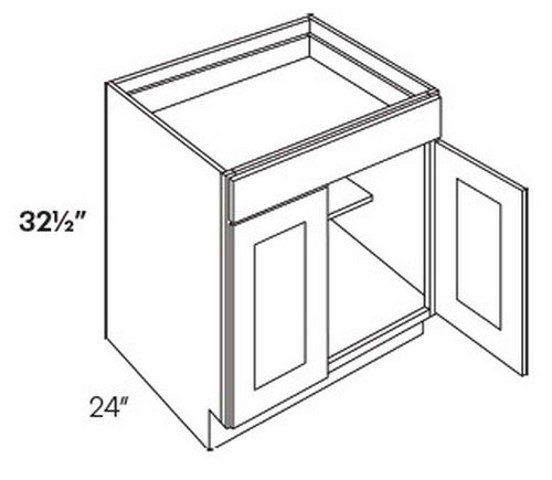 CNC Cabinetry Luxor Espresso Kitchen Cabinet - B24-HA - 5 Panel Drawer
