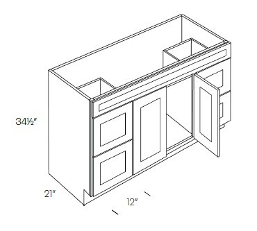 CNC Cabinetry Elegant White Kitchen Cabinet - V48DD