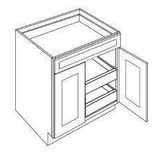 CNC Cabinetry Elegant Plus Sleek White Kitchen Cabinet - B33-SDF-POS2
