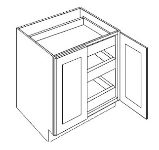 CNC Cabinetry Sydney Plus Adirondack Blue Kitchen Cabinet - B42-FH-POS2-POD