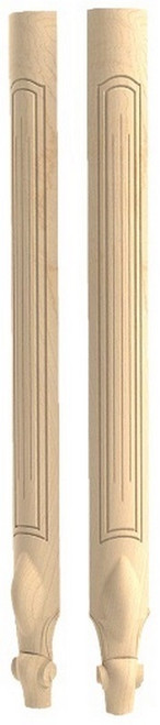 Queen Anne Fluted French Corner Leg Hard Maple 2.375" SQ. X 36.5" H