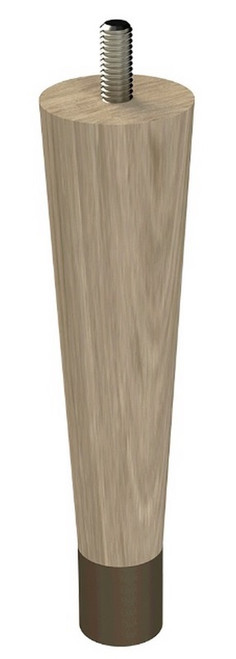 6" Round Tapered Leg with 1" Warm Bronze Ferrule Ash 1.5" Diam. X 6" H