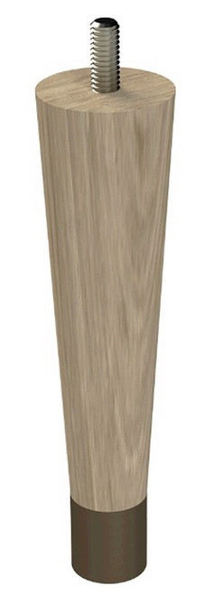 6" Round Tapered Leg with bolt & 1" Warm Bronze Ferrule Ash with Semi-Gloss Clear Coat Finish 1.5" Diam. X 6" H