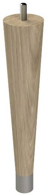 9" Round Tapered Leg with bolt & 1" Brushed Aluminum Ferrule Ash with Semi-Gloss Clear Coat Finish 1.87" Diam. X 9" H