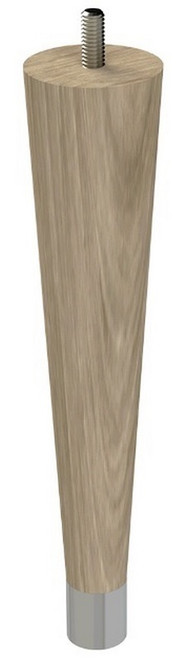 9" Round Tapered Leg with bolt & 1" Chrome Ferrule Ash with Semi-Gloss Clear Coat Finish 1.87" Diam. X 9" H