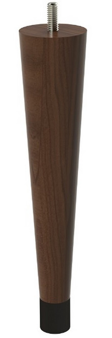 9" Round Tapered Leg with 1" Wrought Iron Ferrule Walnut 1.87" Diam. X 9"