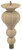 9" Tipt Toe Bun Foot with bolt & 1" Warm Bronze Ferrule Walnut with Semi-Gloss Clear Coat Finish 3.625" Diam x 9" H
