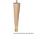 9" Round Tapered Leg with 1" Satin Brass Ferrule Hardwood 1.87" Diam. X 9" H