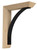 Small Bauhaus Bracket with Wrought Iron Arch White Oak 2.125" W x 7" D x 9" L