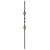 W.M. Coffman - Double Basket with Ribbon Solid Iron Baluster - Flat Black - 800596