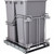 Hardware Resources - STORAGE WITH STYLE (TM) Double Trashcan Polished Chrome with 50 qt Gray Cans - Polished Chrome - SWS-MBMD50GPC