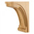 Hardware Resources - COR41-3-RW - Modern Corbel with Scooped Center and Edges - Rubberwood