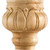 Hardware Resources - LBF45RW - Turned Bun Foot with Leaf Carving (furniture or cabinet leg) - Rubberwood