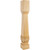 Hardware Resources - P39-5RW - Square Arts & Crafts Post (Island Leg) with Reed Detail - Rubberwood