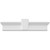 Ekena Millwork Crosshead with Keystone - Primed Polyurethane - CRH07X72KA