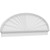 Ekena Millwork Elliptical Sunburst Combination Pediment - Primed Polyurethane - PEDPC070X245ELL01