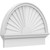 Ekena Millwork Half Round Sunburst Combination Pediment - Primed Polyurethane - PEDPC028X210HRO01