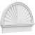 Ekena Millwork Half Round Sunburst Combination Pediment - Primed Polyurethane - PEDPC030X220HRO01