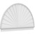 Ekena Millwork Half Round Sunburst Combination Pediment - Primed Polyurethane - PEDPC080X470HRO01