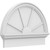 Ekena Millwork Half Round 4 Spoke Combination Pediment - Primed Polyurethane - PEDPC028X210HRO04