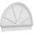 Ekena Millwork Half Round 4 Spoke Combination Pediment - Primed Polyurethane - PEDPC040X270HRO04