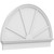 Ekena Millwork Half Round 4 Spoke Combination Pediment - Primed Polyurethane - PEDPC046X300HRO04