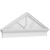 Ekena Millwork Peaked Cap 3 Spoke Combination Pediment - Primed Polyurethane - PEDPC050X195PKC03