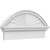 Ekena Millwork Segment Arch Sunburst Combination Pediment - Primed Polyurethane - PEDPC028X140SEG01