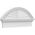 Ekena Millwork Segment Arch Sunburst Combination Pediment - Primed Polyurethane - PEDPC030X145SEG01