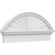 Ekena Millwork Segment Arch Sunburst Combination Pediment - Primed Polyurethane - PEDPC036X160SEG01