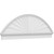 Ekena Millwork Segment Arch Sunburst Combination Pediment - Primed Polyurethane - PEDPC074X255SEG01