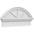 Ekena Millwork Segment Arch 3 Spoke Combination Pediment - Primed Polyurethane - PEDPC030X145SEG03