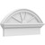 Ekena Millwork Segment Arch 4 Spoke Combination Pediment - Primed Polyurethane - PEDPC026X135SEG04