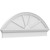 Ekena Millwork Segment Arch 4 Spoke Combination Pediment - Primed Polyurethane - PEDPC050X195SEG04