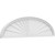 Ekena Millwork Elliptical Sunburst Pediment - Primed Polyurethane - PEDPS054X145ELL01