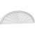 Ekena Millwork Elliptical Sunburst Pediment - Primed Polyurethane - PEDPS054X145ELL01