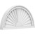 Ekena Millwork Half Round Sunburst Pediment - Primed Polyurethane - PEDPS024X120HRO01