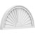 Ekena Millwork Half Round Sunburst Pediment - Primed Polyurethane - PEDPS026X130HRO01