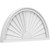 Ekena Millwork Half Round Sunburst Pediment - Primed Polyurethane - PEDPS030X150HRO01