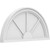 Ekena Millwork Half Round 3 Spoke Pediment - Primed Polyurethane - PEDPS028X140HRO03